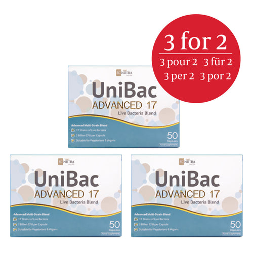 Oferta Pack – UniBac Advanced 17 Mezcla de Bacterias Vivas (3 Packs)