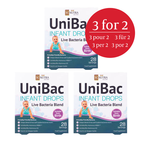 Sparangebot – UniBac Baby & Säuglingstropfen Lebende Bakterienmischung (3 Packungen)