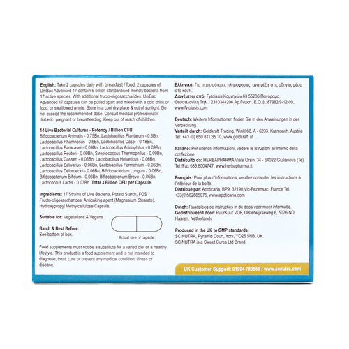 Oferta Pack – UniBac Advanced 17 Mezcla de Bacterias Vivas (3 Packs)