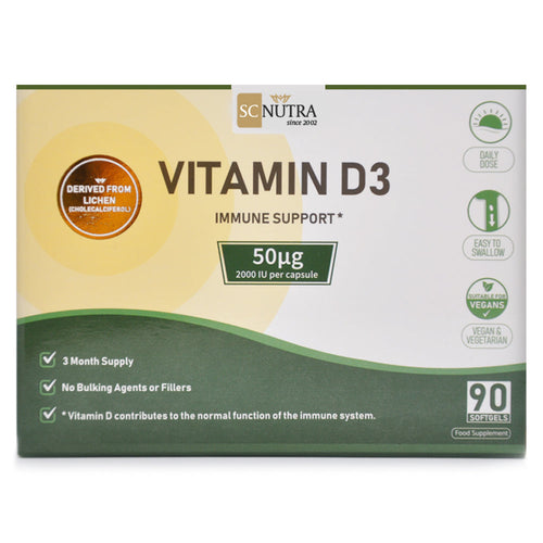 SC Nutra Vitamin D3 2000 IU Softgels 90 Pack