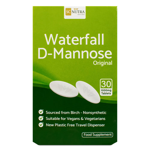 Compresse di D-Mannose Waterfall (30 x 1000mg) - Nuovo pratico pacchetto di cartone