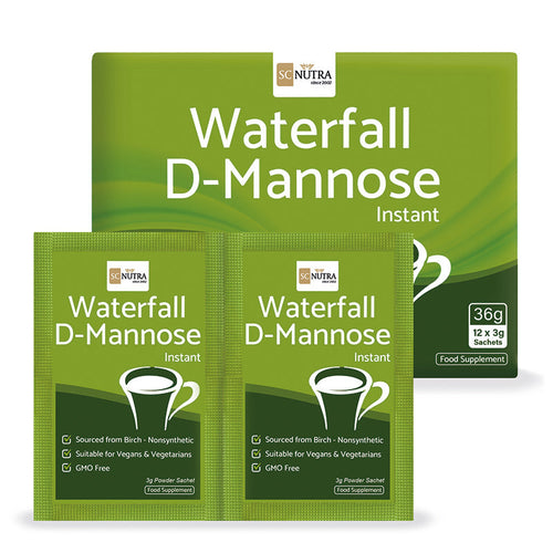 Waterfall D-Mannose Instant Pack and Sachets. Each Sachet contains 3g of Waterfall D-Mannose in a new granulated form.