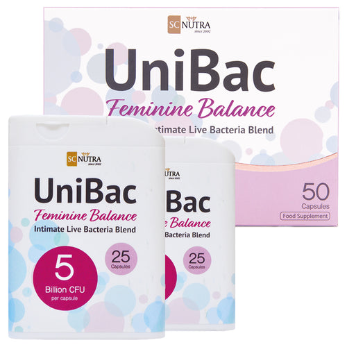 UniBac Équilibre Féminin Bactéries Unifiées Vivantes / Probiotiques Pour les Femmes